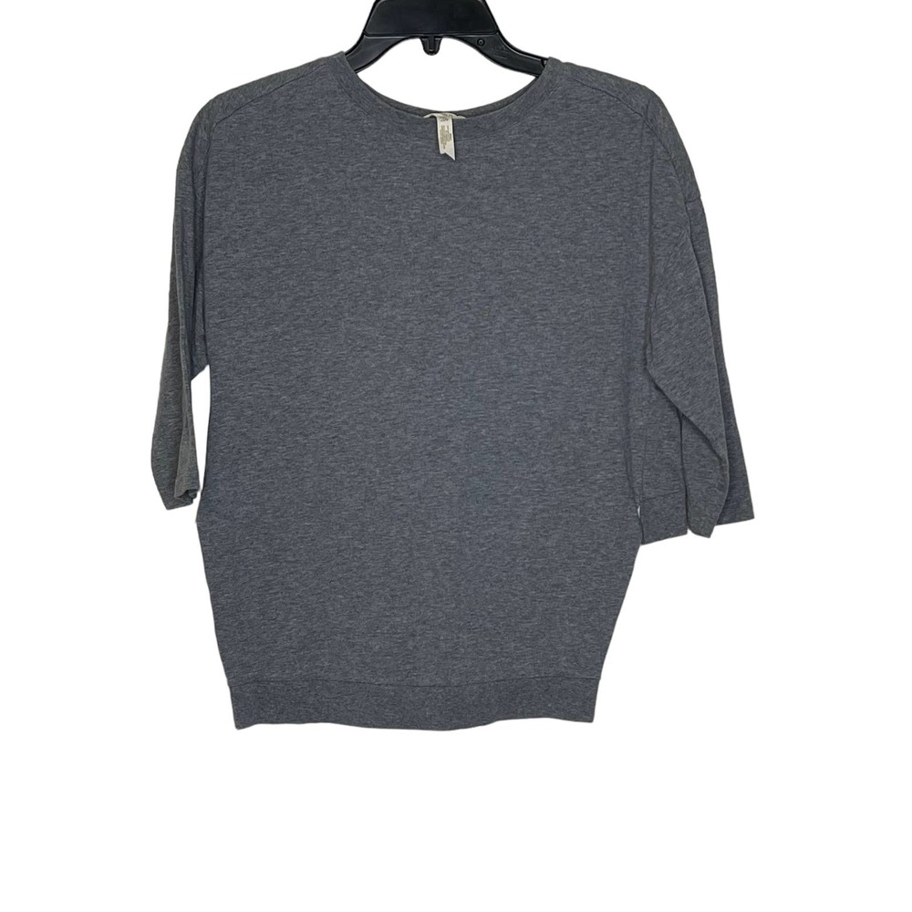 Matilda Jane Top Size XS Gray Heather With White Lace Trim Stretch Womens